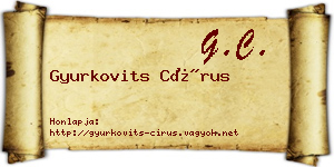 Gyurkovits Círus névjegykártya